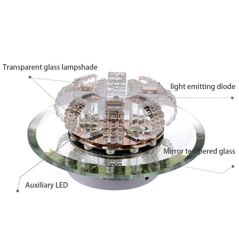 3 Вт светодиодный светильник, хрустальное потолочное освещение в коридоре, прихожей, круглая люстра с регулируемой яркостью, подвесное украшение для дома, для гостиной, прохода, современное
