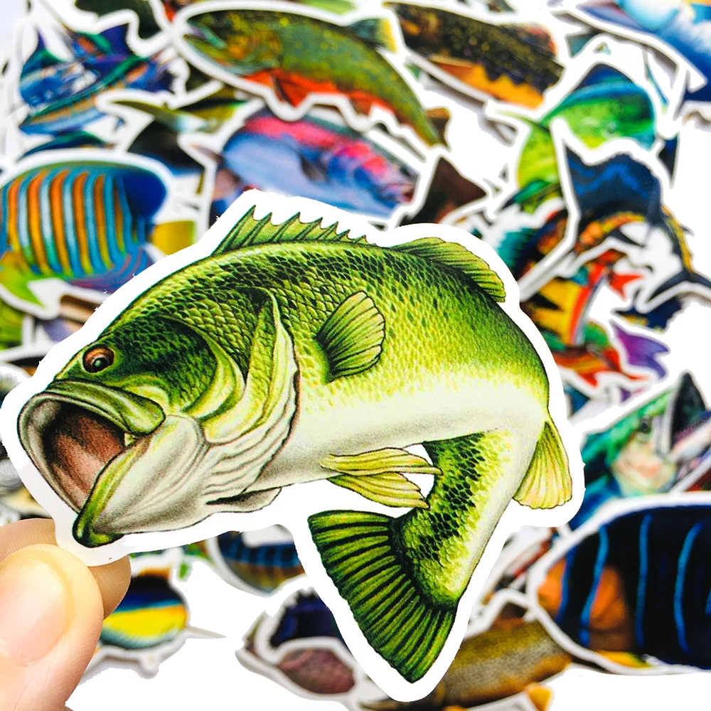 10/30/50PCS Outdoor Fishing Stickers For Waterproof Decal Laptop