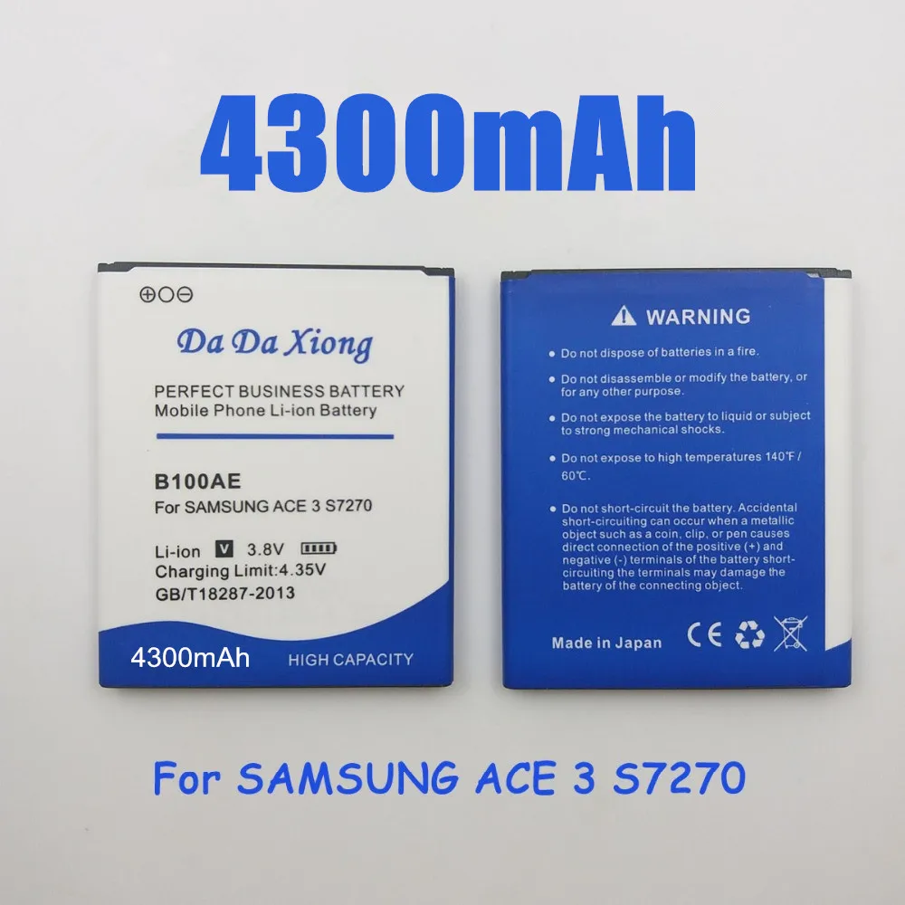 Аккумулятор B100AE 4300 мАч для Samsung Galaxy Ace 3 S7270 S7272 S7898 S7562C S7568i I699i S7262 | Мобильные