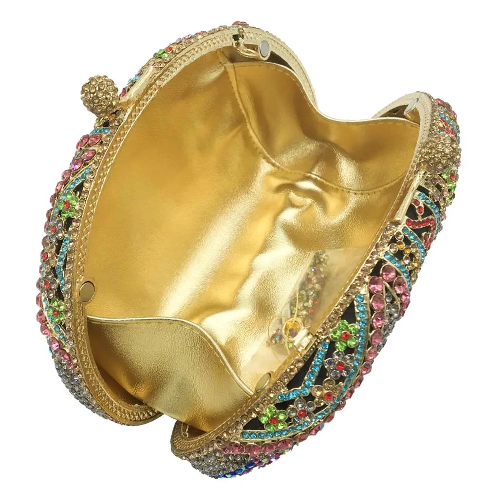 Женский кошелек с кристаллами Boutique De FGG металлический мини для свадебной