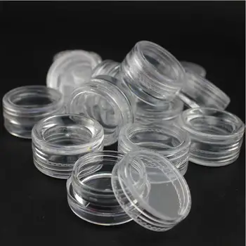 

5pcs/10g/10ml Plastic Cosmetic Sifter Jars Pot Box Nail Art Cosmetic Storage Makeup Plastic Container Round Refillable Bottles