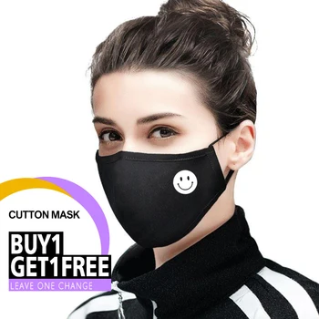 

Unisex Face Mask Cotton Fashionable Expression Anti-Dust Face Mouth Masks Cover Black Reusable Washable Anti Dust Mouth Mask