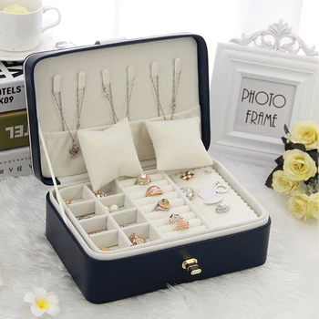 

European Princess Makeup Box Simple Solid Color Jewelry Box Creative Jewelry Necklace Jewelry Storage Finishing Box