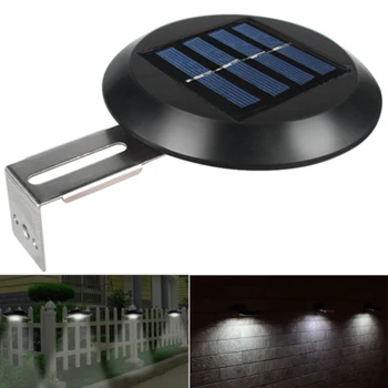 

9 LEDs Pathway Wall Mount Solar Powered Fence Gutter Round Home Sink Yard Outdoor Garden Waterproof Night Grille Light