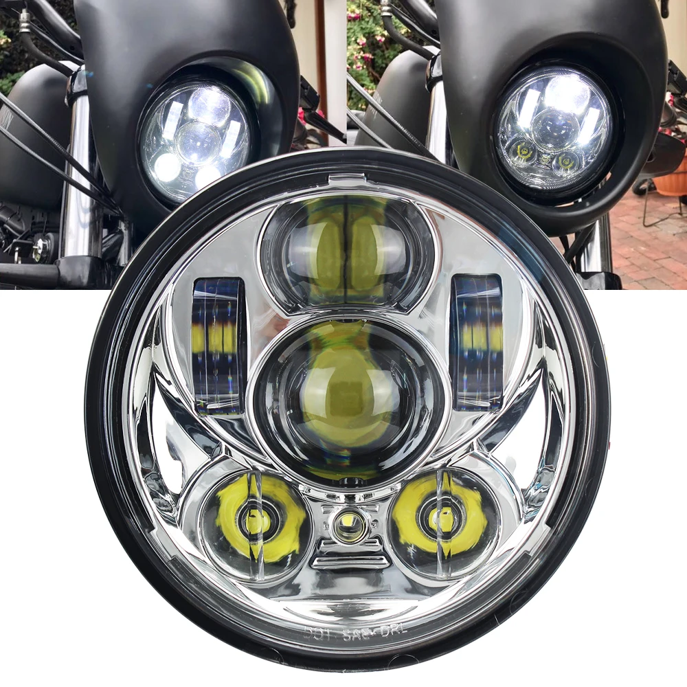 5.75 inch for Yamaha LED Headlight Hi Low Beam Parking Light with Bracket Bolt Raider Stryker SCR950 Warrior |