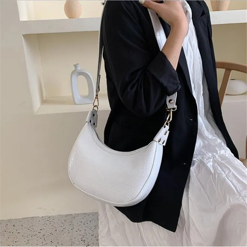 Сумки через плечо для женщин Новая мода PU Bolsa Feminina с крокодиловым узором через плечо маленькая сумка Хобо Сумка пельменья