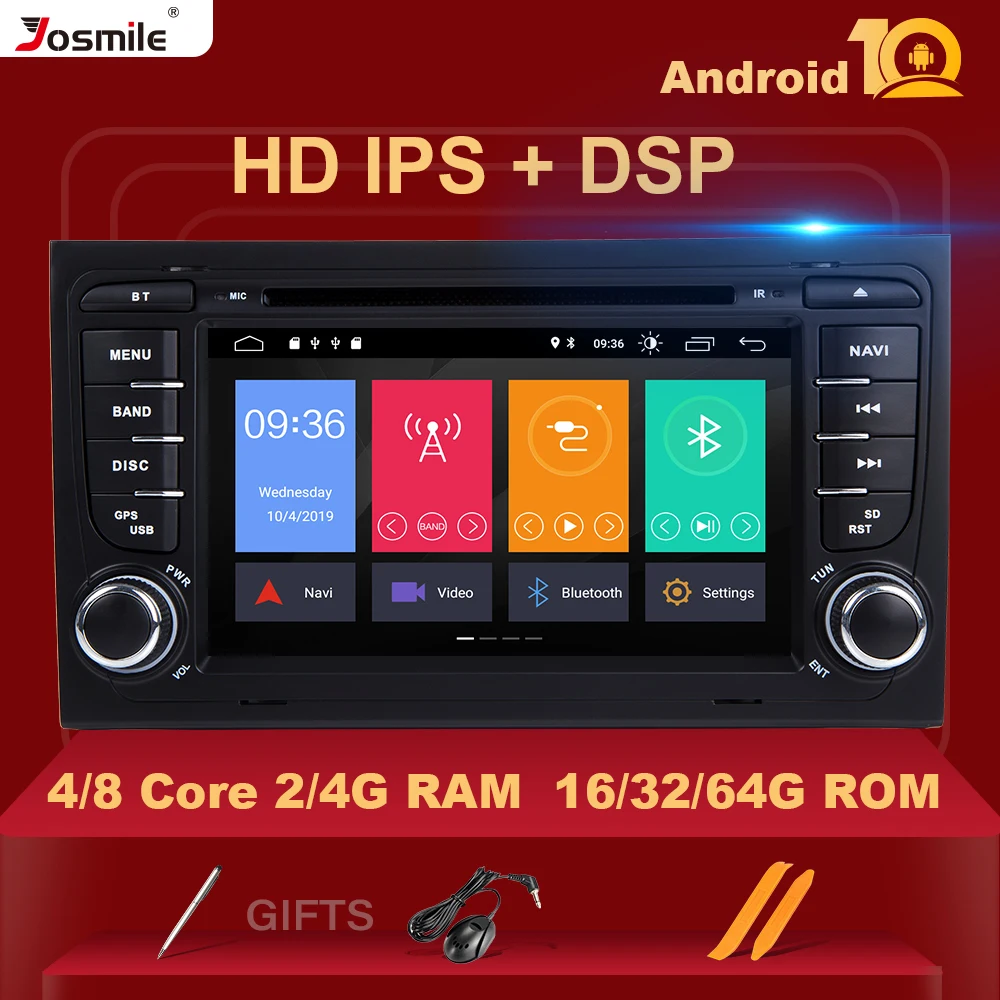 4 ГБ DSP 2 Din Android 10 автомобильный DVD-плеер для Audi A4 B8 S4 B6 B7 RS4 8E 8H B9 Seat Exeo 2002-2008 Multimeida
