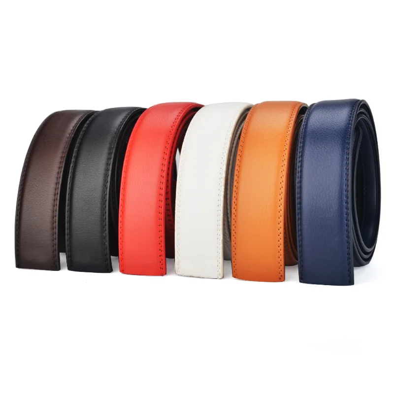 New Luxury Brand Belts for Men Women High Quality Male Strap Genuine Leather Waistband Ceinture Homme,No Buckle 3.5CM