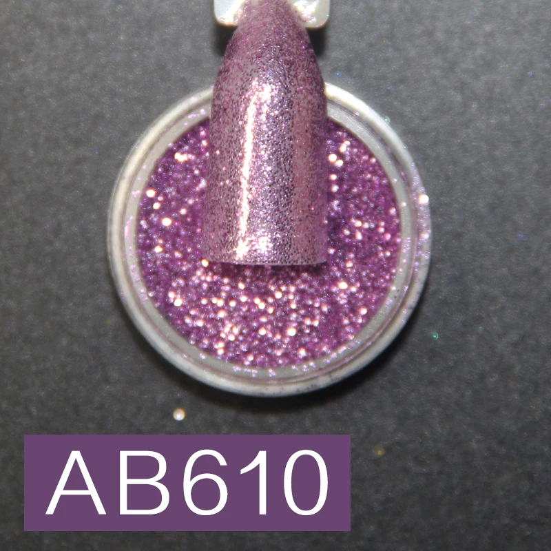 AB610 Verntion Holographic Nail Glitter DIY Charming Manicure Nail Art Decorations Silver/Black Laser Shiny Glitter Powder Dust - Цвет: AB610