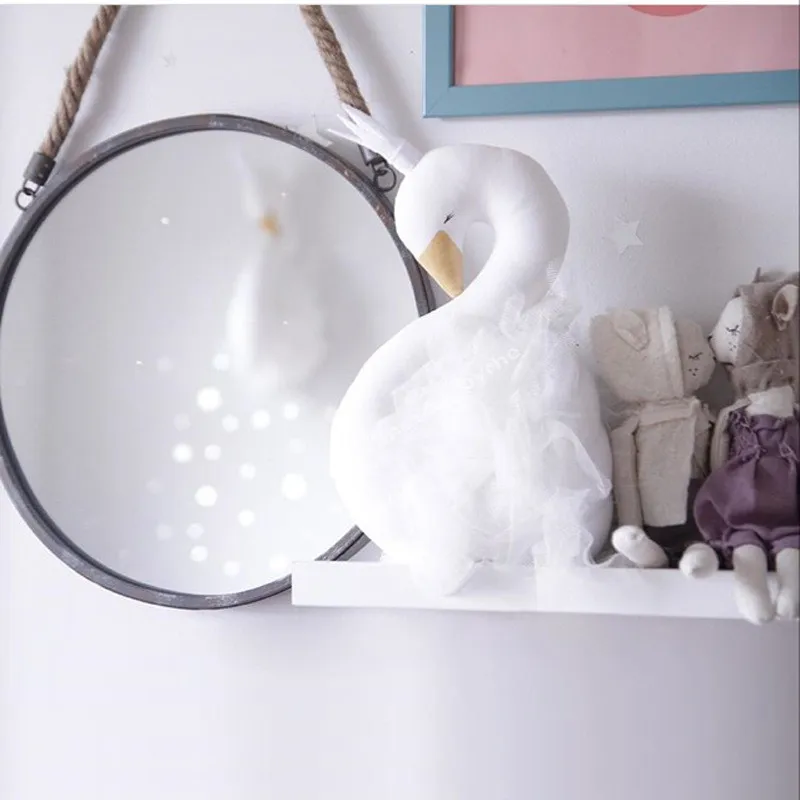 Nordic Style Pink White Swan Animals Head Wall Mount Hanging Stuff Plush Toys Princess Kids Room Wall Decor Dolls Photo Props (44)