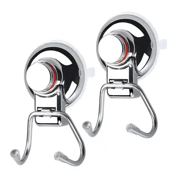 

2pcs/pack Vacuum Suction Cup Hook Seamless Household Removable Hook Clothes Coat Towel Hanger Bathroom Organizer