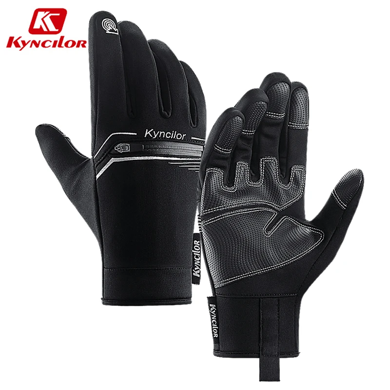 

Kyncilor Winter Touchscreen Cycling Gloves Windproof Warm Bicycle Gloves Men Women Motorcycle Gloves Waterproof Bike Gloves