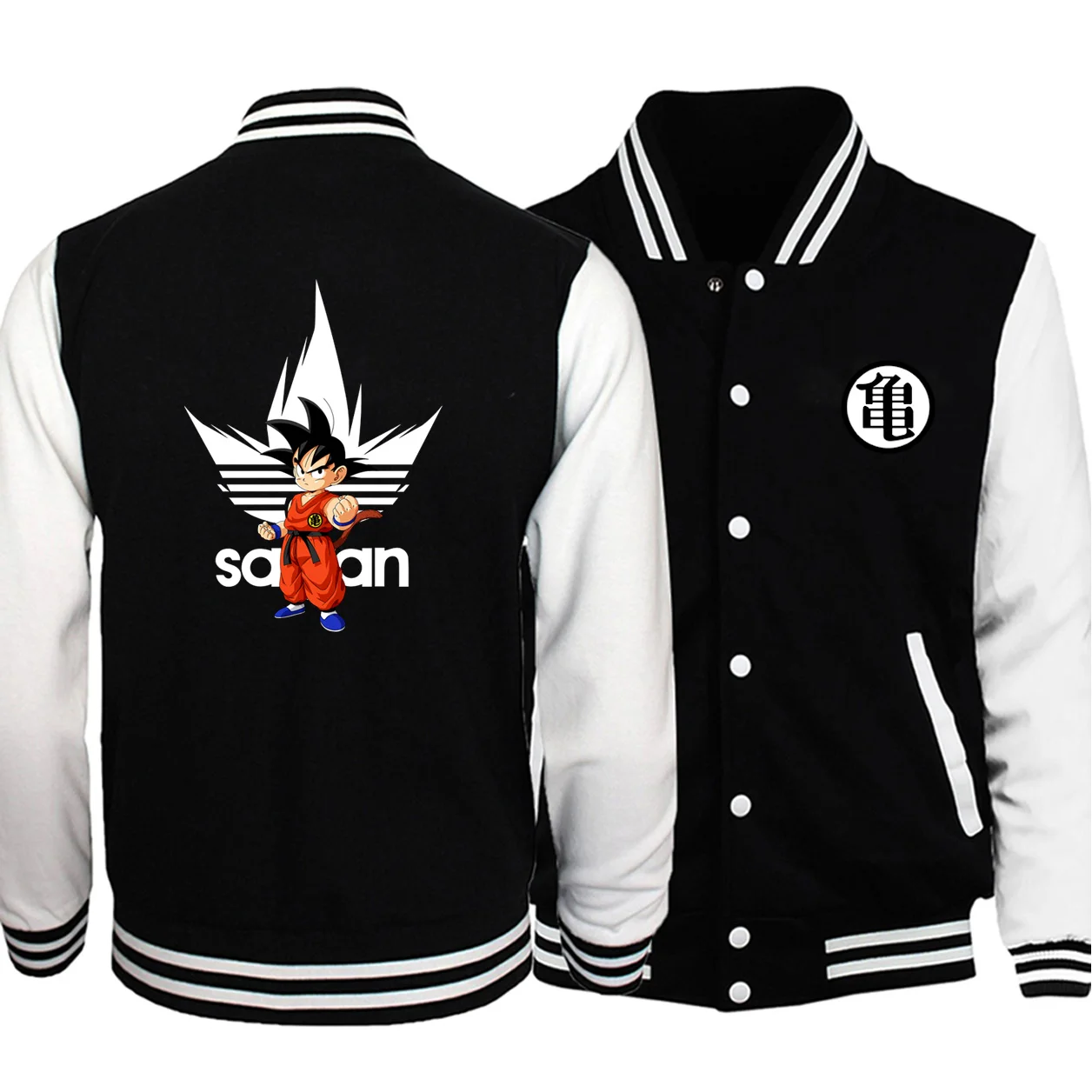 Black White 5 Winter Hot Sale Men Jackets Saiyan Dragon Ball Japan Anime Streetwear Baseball Bomber Fashion Jacket Mans Coat Humme Tops - Цвет: Black White 5