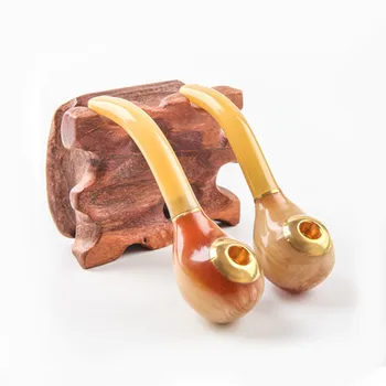 Najtaniej 2 Sztuk/partia Klasyczne Rogi żywica Rury Filtr Kominowy Długie Rury Palenia Tytoniu Cigar Narguile Prezent Młynek Dym Ustnik