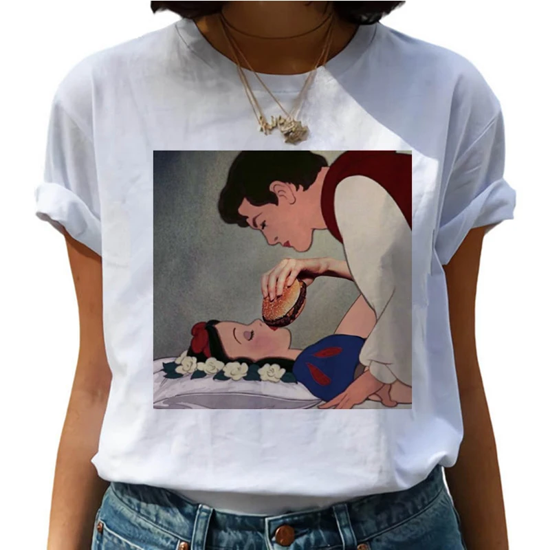 Новые гранж эстетические Harajuku футболки женские Ullzang забавные винтажные футболки принцесса мультфильм футболка корейский стиль Топ Тройники женские - Цвет: 8430