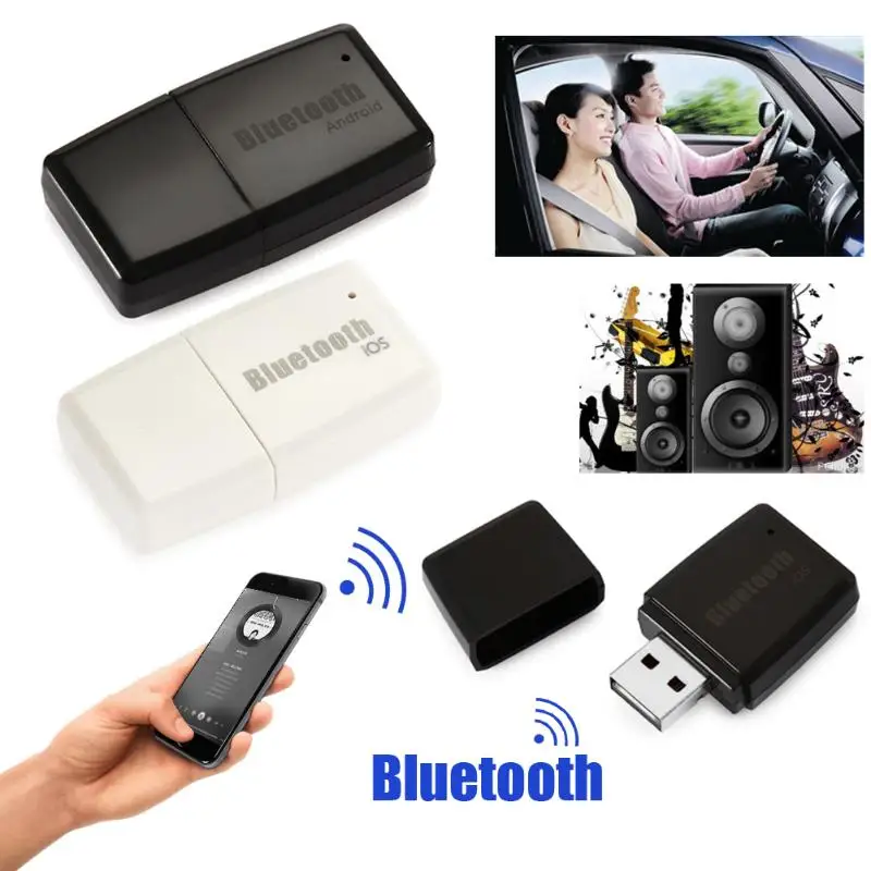 Беспроводной автомобильный Bluetooth V4.1+ EDR музыкальный аудио приемник авто USB 3,5 мм AUX A2DP стерео адаптер для IOS Android