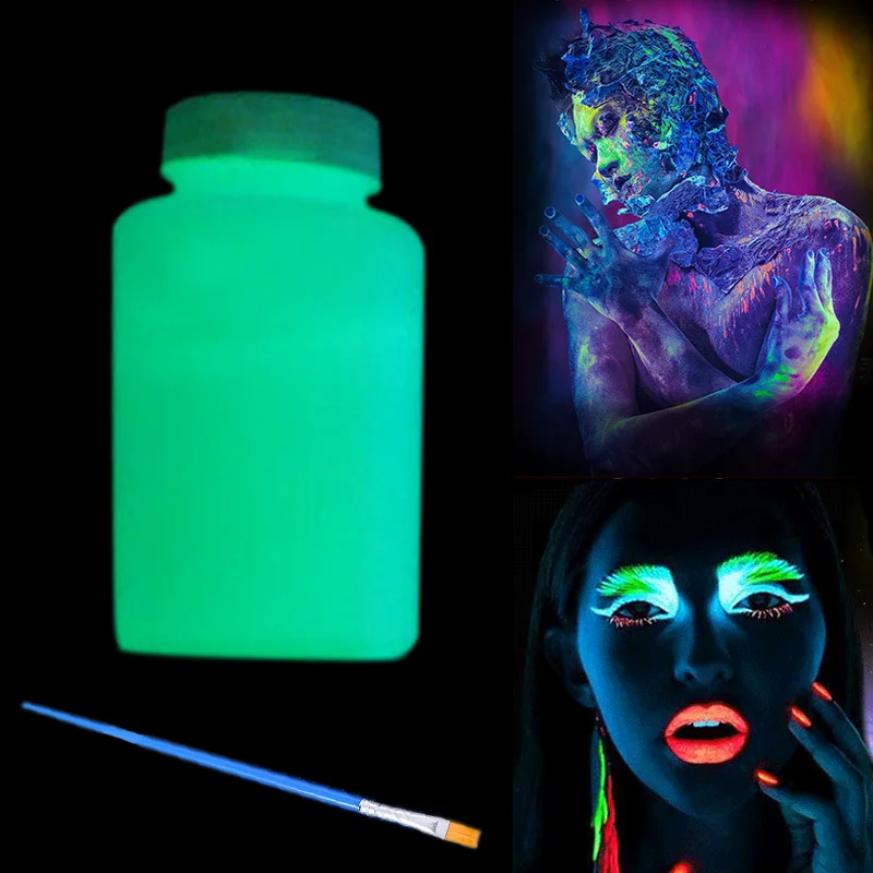 Yellow Green Боди-арта с флюоресцентной неоновые краски для лица тела Краски флуоресцентный яркий флуоресцентный светящийся вечерние украшения праздничного стола Косплэй вечерние макияж - Цвет: Yellow Green