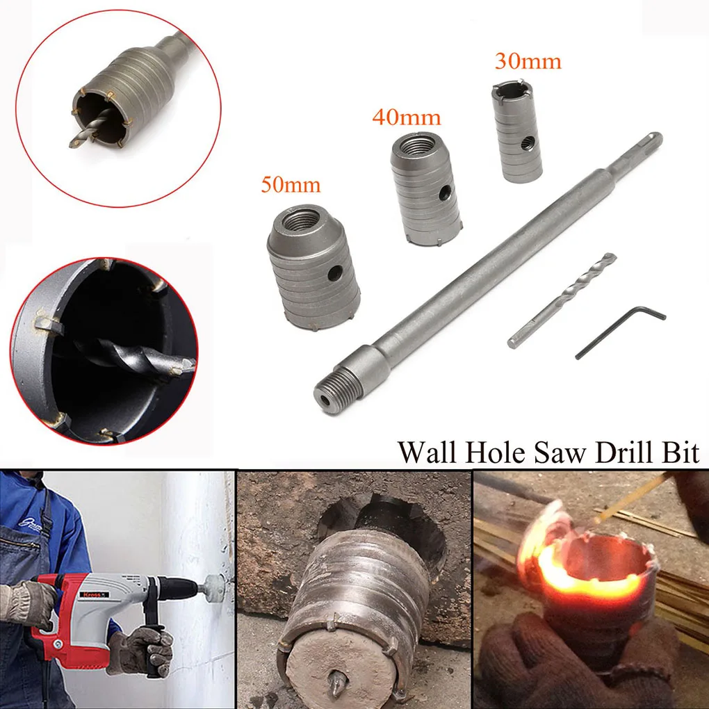 30/40/50 мм, буровое долото из высокопрочной стали Бур SDS + Бетон цемент с изображением каменной стены отверстия дрель гаечный ключ Набор