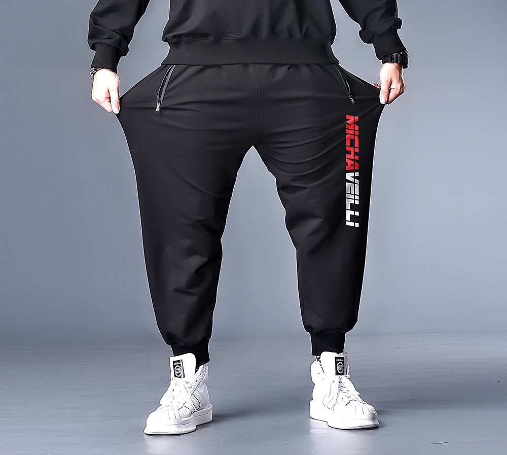 Размера плюс мужские с принтом 7XL 6XL XXXXL уличная одежда брюки-султанки s-коллаж
