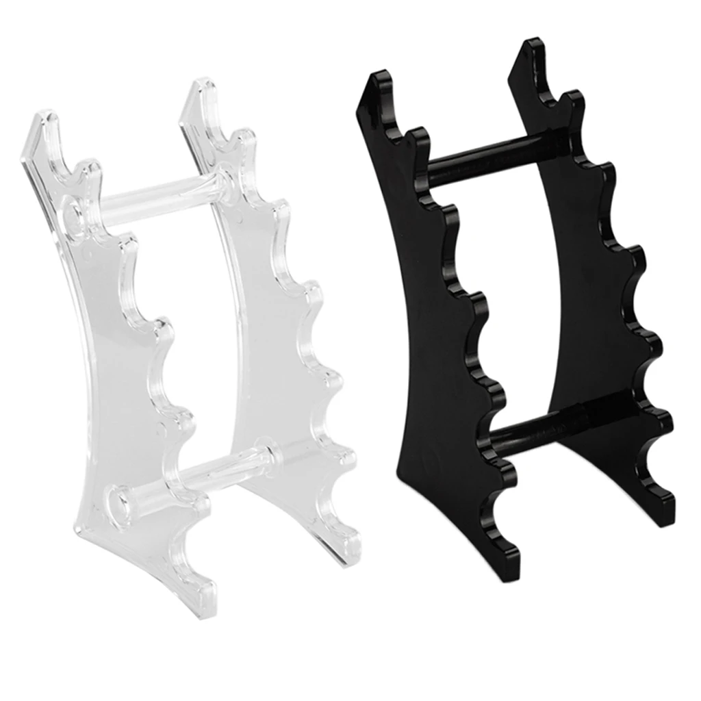 Acrylic 6-Tier Makeup Brushes Drying Rack Storage Display Bracket Shelf Holder for Makeup Brush Set, Clear or Black