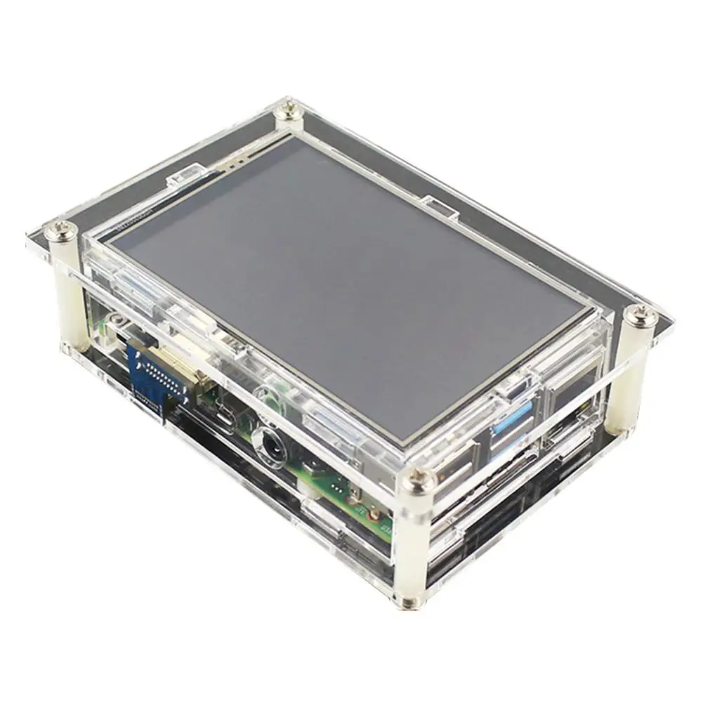 3,5 дюймовый сенсорный HDMI дисплей для Raspberry Pi 4B с корпусом+ 3,5-дюймовый дисплей поставляется с кнопкой, которая может регулировать яркость