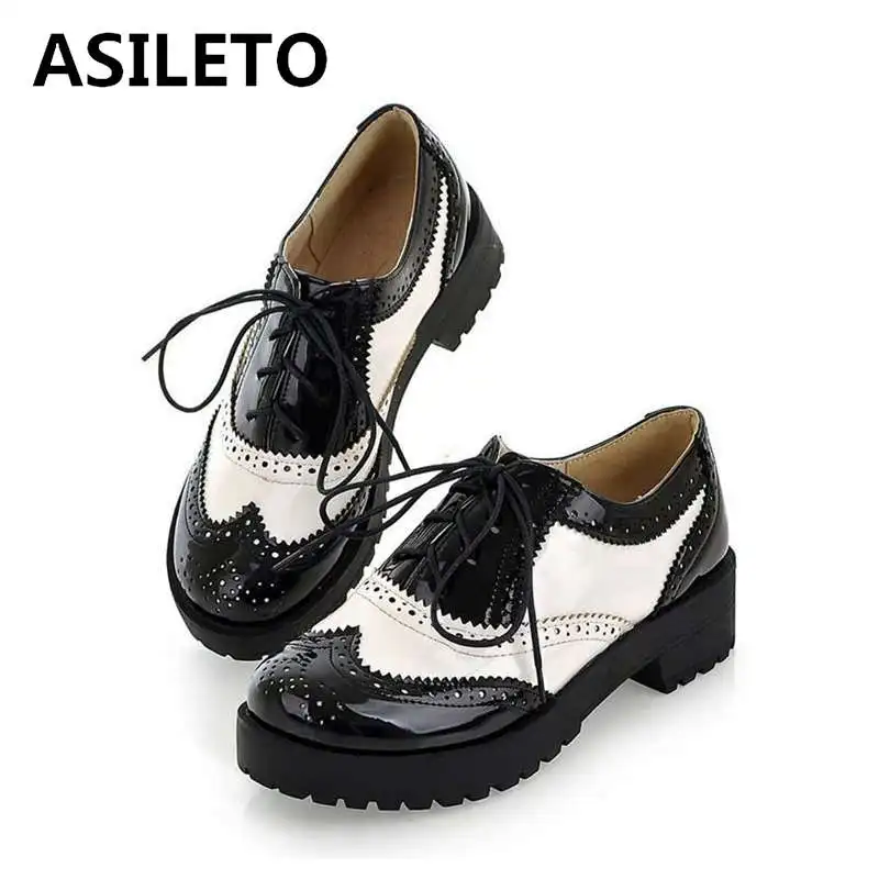 

REAVE CAT British style women brogue shoes cross tied mixed color round toe wingtip oxfords casual footwear sapatos chaussures