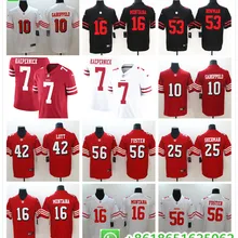 Сшитые мужские футболки из Сан-Франсиско, Jimmy Garoppolo, Joe Монтана, Reuben Foster, DeForest Buckner, Jerry Rice, Colin, Kaepernick