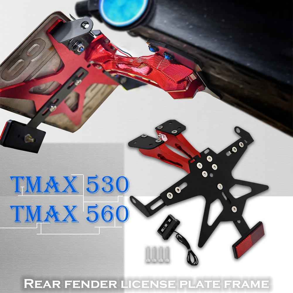 For YAMAHA TMAX 530 2017-2020 TMAX 560 2019-2020 tail fender support license plate frame   license plate frame reflector
