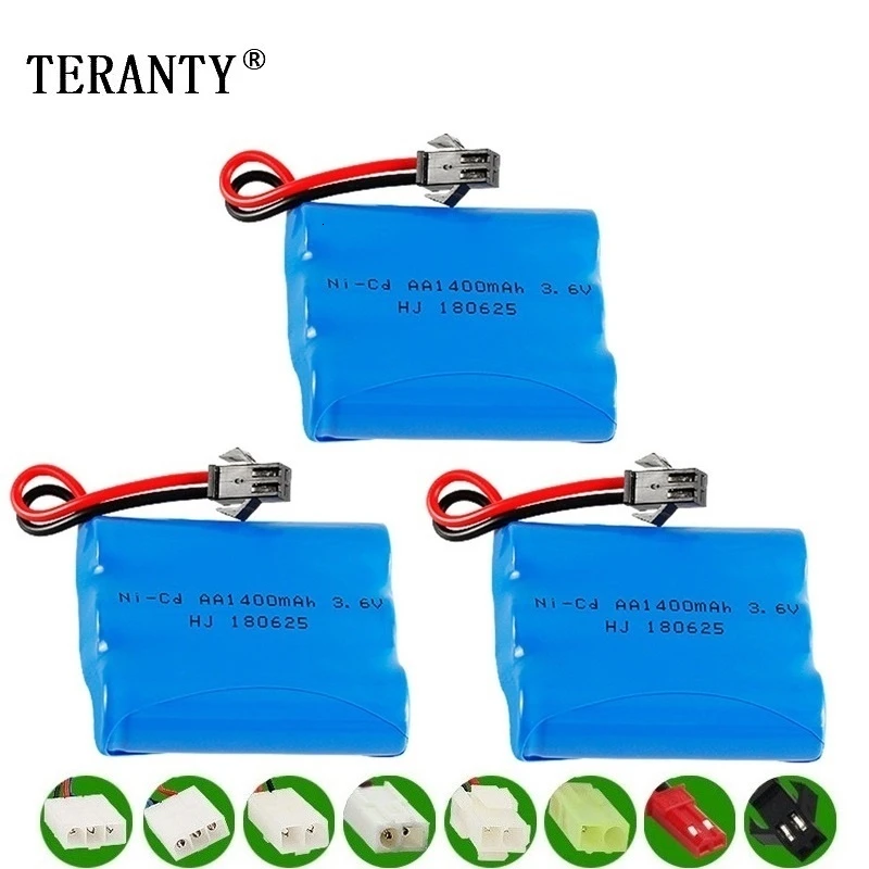 Upgrade 3.6v 1400mah NiCD Battery For Rc Toys Cars Tanks Trucks Robots Guns Boats AA Ni-CD Rechargeable Pack 3pcs | Игрушки и хобби