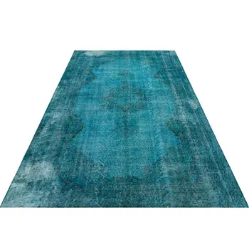 

Handmade Turquoise Vintage Overdyed Turkish Area Rug 171x266 Cm-5'7''X8'9''