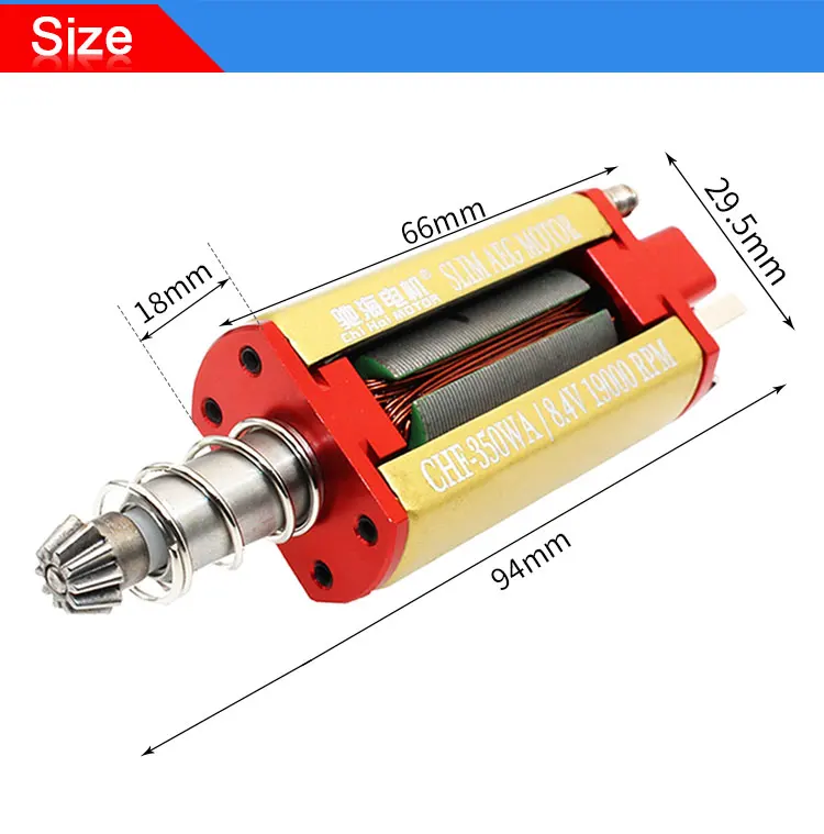 Chihai двигатель CHF-350WA Nd-Fe-B с высоким крутящим моментом используется с тонким электродвигателем пистолетная рукоятка длинный вал AEG мотор для версии 3 коробки передач