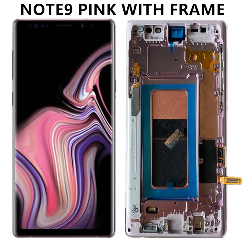 Супер AMOLED 6,4 ''lcd с рамкой для SAMSUNG GALAXY Note 9 Note9 N960D N960F дисплей кодирующий преобразователь сенсорного экрана в сборе