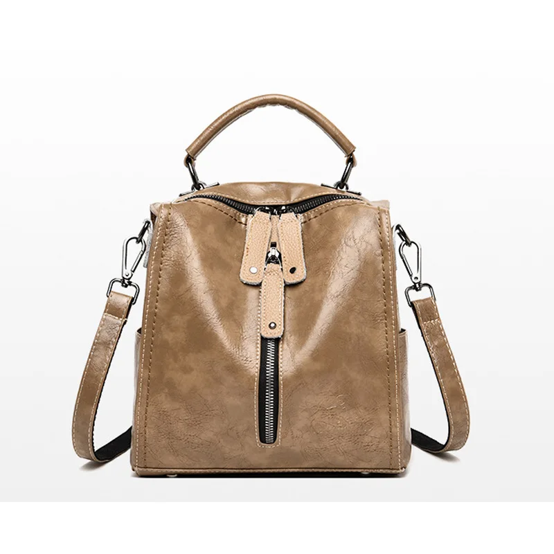 Leather Luxury Handbags Women Bags Designer Handbags Ladies Shoulder Hand Bags For Women Large Casual Tote Sac Bolsa - Цвет: Хаки