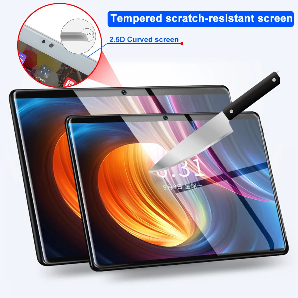  6000mAH 10 inch Tablets Android 9.0 MTK8752 Octa Core Ram 6GB ROM 128GB Dual SIM Camera Tablet PC W
