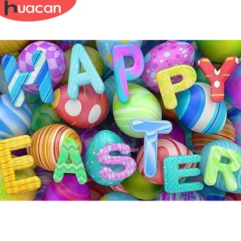 

HUACAN Diamond Painting Happy Easter Cross Stitch Home Decoration Full Drill Square Cross Stitch Kit New Rhinestone Picture