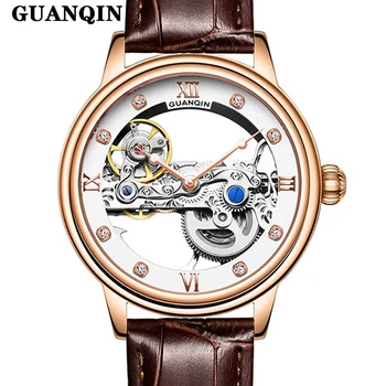 

Guanqin Watch Luxury Men's Waterproof Luminous Automatic Mechanical Watches Men Watch Male Clock Wristwatch tourbillon Часы