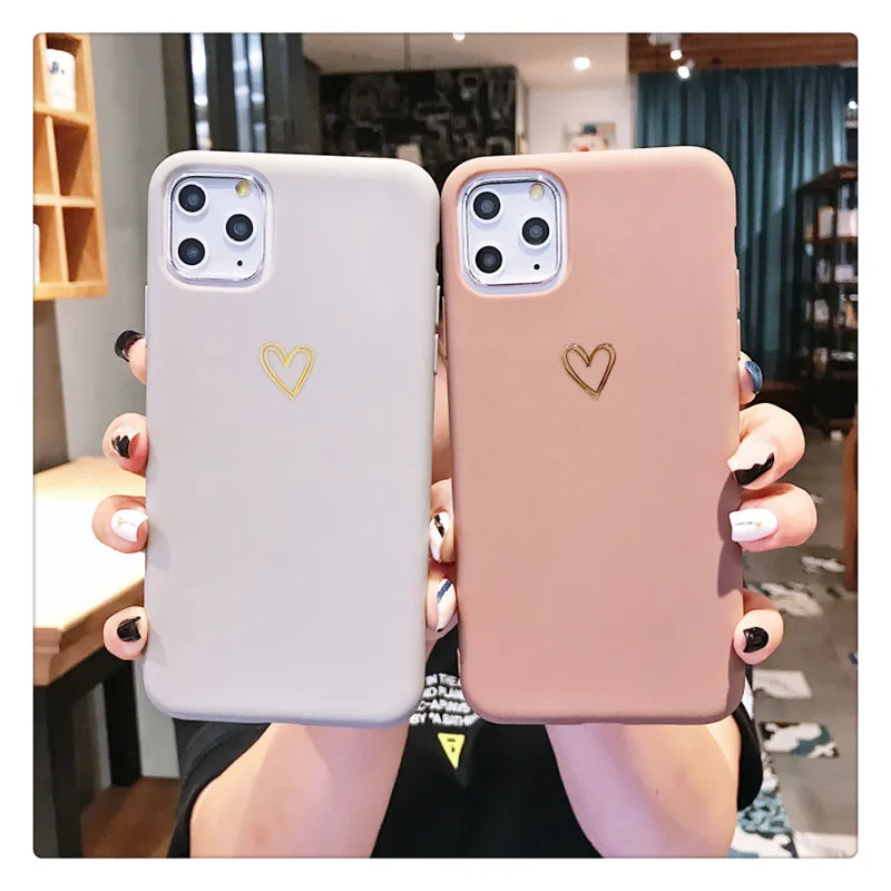 

moskado Cute Love Heart Phone Cover For iPhone 11 X XR XS Max Soft TPU Back Case For iPhone 6 6S 7 8 7Plus Sample Fitted Cover