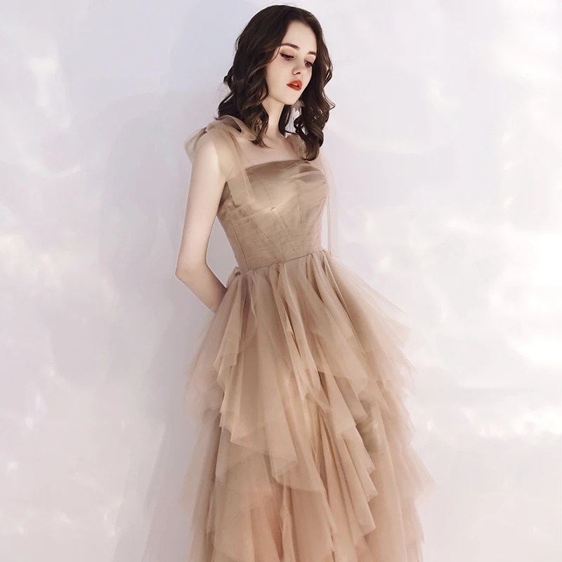 Robe De Soiree вечернее платье длинное официальное платье из тюли Женские Спагетти ремни Abendkleider