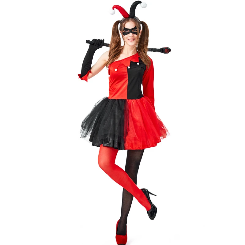 regalo transportar grava Umorden Disfraz de Harley Quinn de payaso Joker rojo y negro para mujer,  con medias, Carnaval, Halloween, Mardi Gras, vestido de fiesta|Disfraces de  películas y TV| - AliExpress