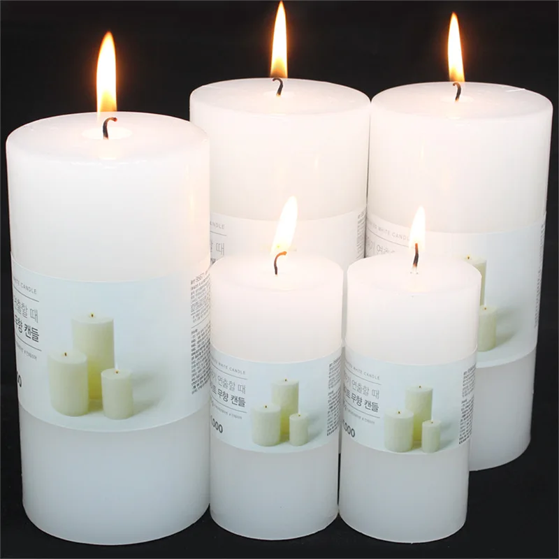 Nordic White Candles Smokeless Romantic Handmade for Wedding Party Home Banquet Table Decoration Church Supplies Christmas Gift | Дом и сад