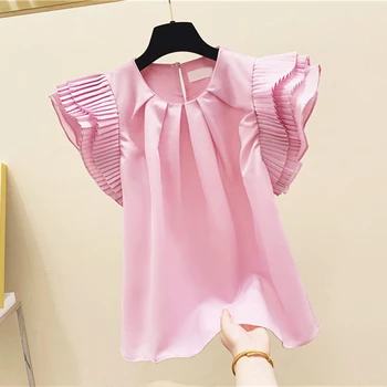 

Chiffon Shirt Women Short-Sleeved 2020 Summer Korean-Style Wild Ladies Blouses and Tops New Sweet Fashion Women Clothing