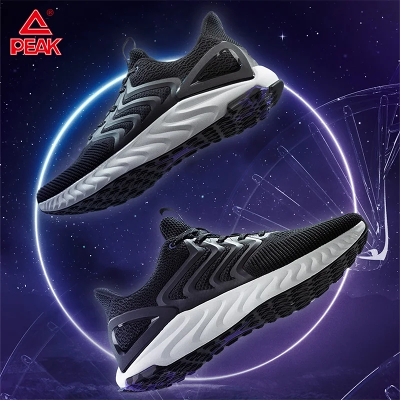 

PEAK TAICHI-TIANZE Men Running Shoes Cushion Flexible Reflective Sneakers Breathable Lightweight Athletic Sneakers Jogging Shoes