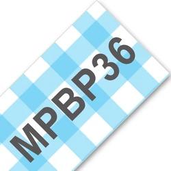 12mm Black on White Pattern Label Tape - 12mm (Gray on Blue plaid)