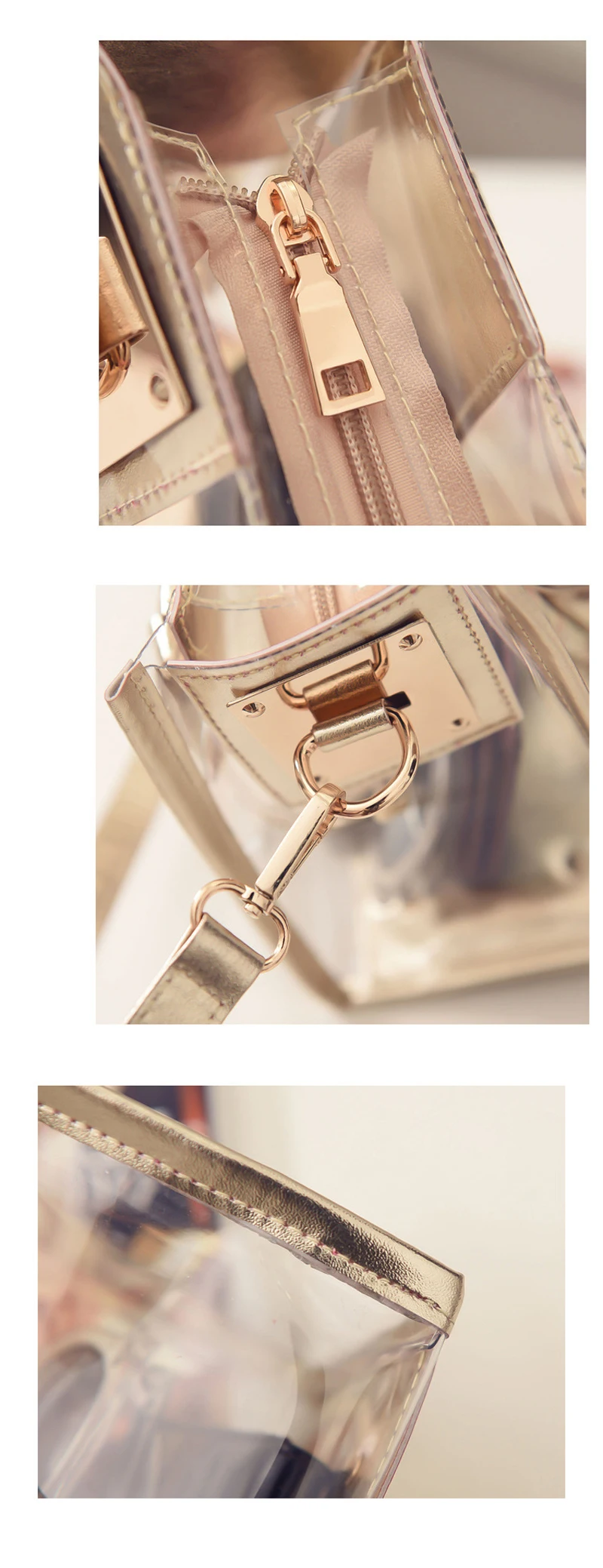 2 шт. прозрачные ПВХ сумки на плечо женские серебристые золотые гелевые сумки кошелек сумки Дамская большая емкость сумка через плечо