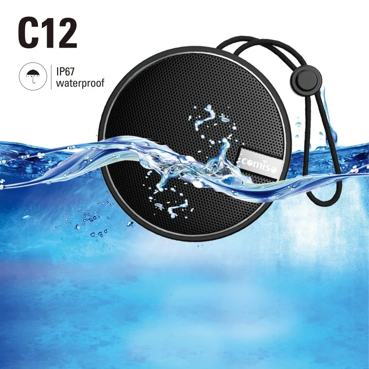Водонепроницаемый bluetooth динамик COMISO IPX7 портативный беспроводной с сабвуфером super