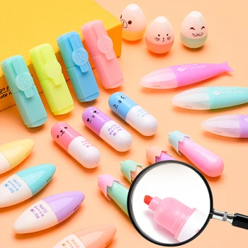 

6PCS/bag Cute Mini Highlighter Pen Set Fluorescent Markers Drawing Paint Art Supplies for Student Kawaii Study Stationery Gift
