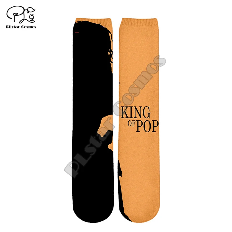 PLstar Cosmos Newest Pop King Singer Musician Michael Jackson HipHop 3DPrint Women/Men/Boy/Girl Cool Warm Cotton Ankle Socks A4