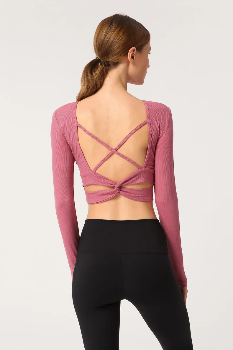 Open back activewear top Clearance