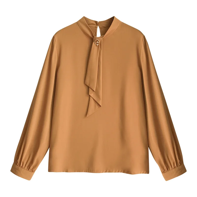 

Loose Pullover Lantern Sleeve Chiffon Shirt Women's Long Sleeve Top Korean Shirt Full Chiffon Blouse
