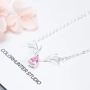 

Acecare S925 silver antler necklace female Korean version of the fashion simple temperament clavicle chain Sen female student